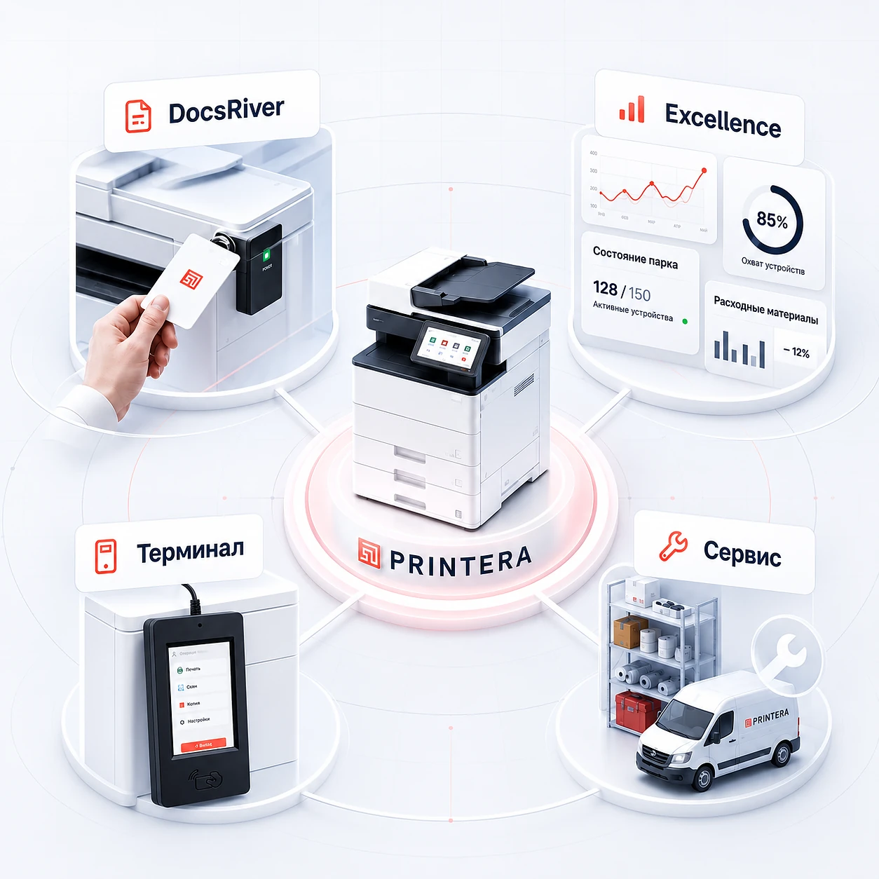 Экосистема PRINTERA: DocsRiver, Excellence, терминал и сервис